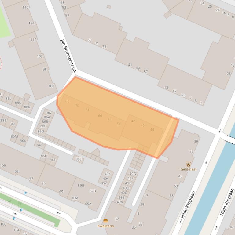 Kaart van postcodegebied 2552WZ.