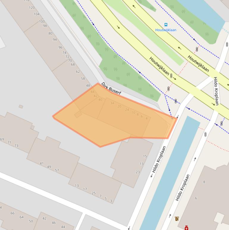 Kaart van postcodegebied 2552XG.