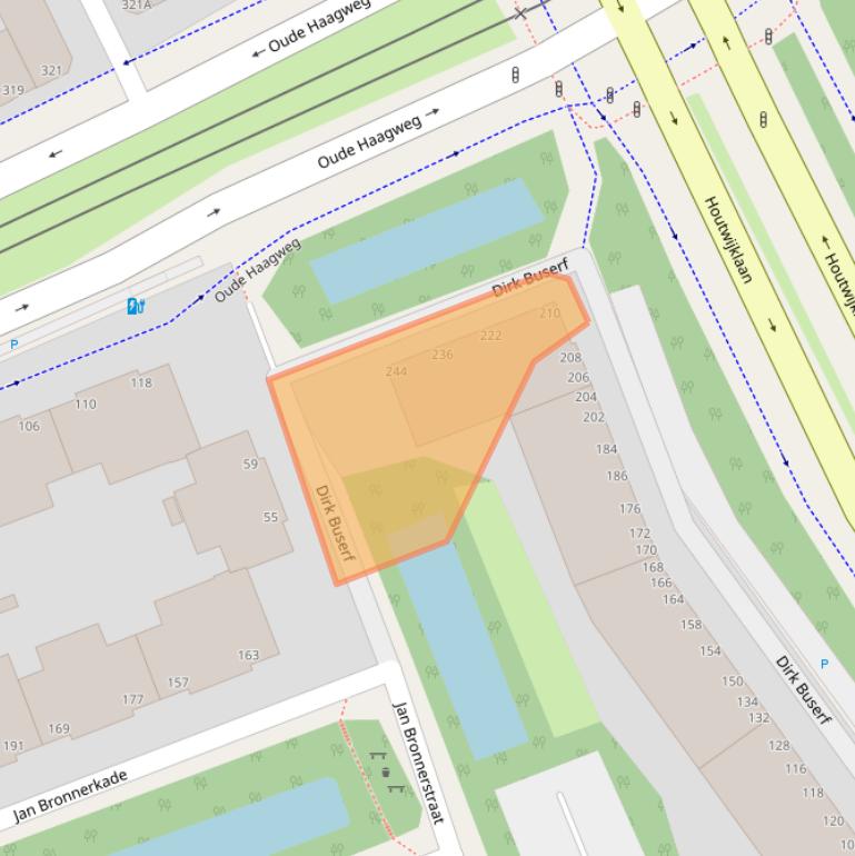 Kaart van postcodegebied 2552XL.