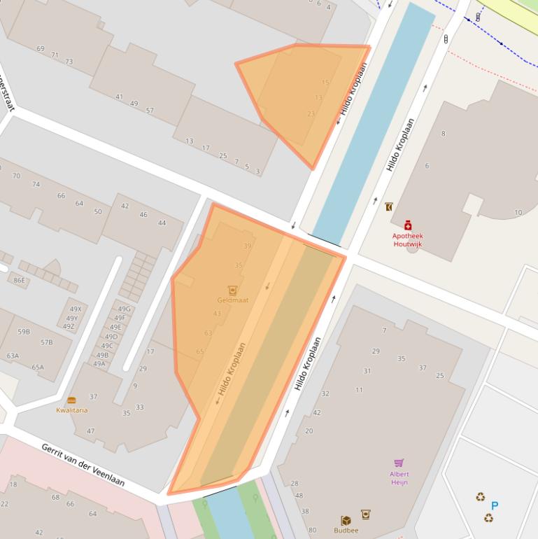 Kaart van postcodegebied 2552XM.