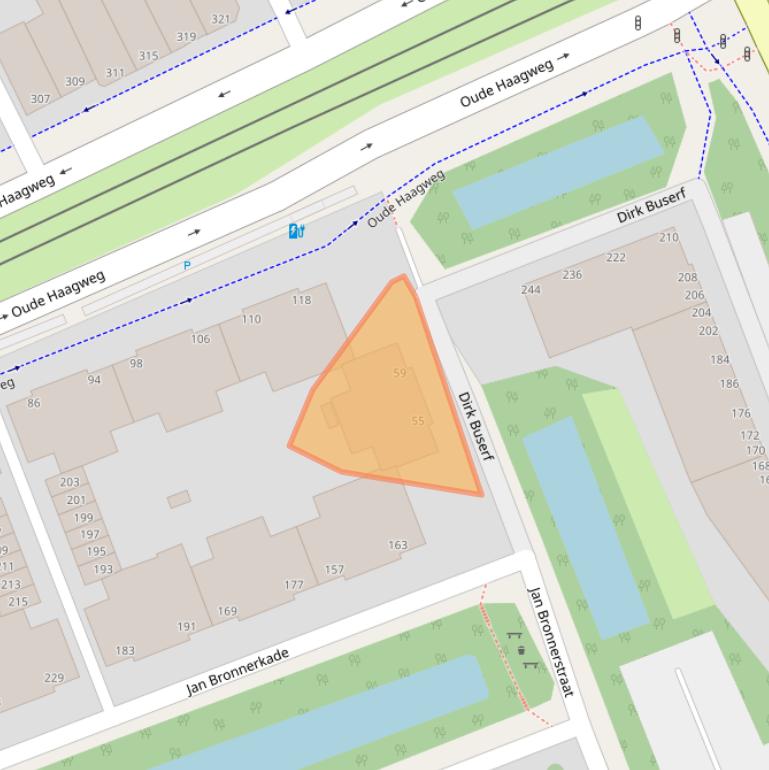 Kaart van postcodegebied 2552XN.