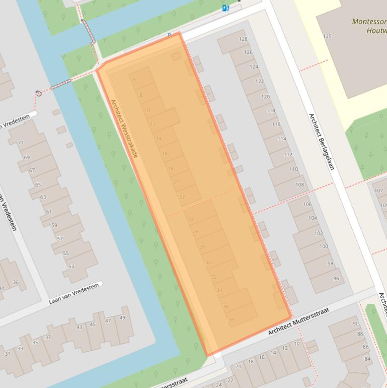 Kaart van postcodegebied 2552ZK.