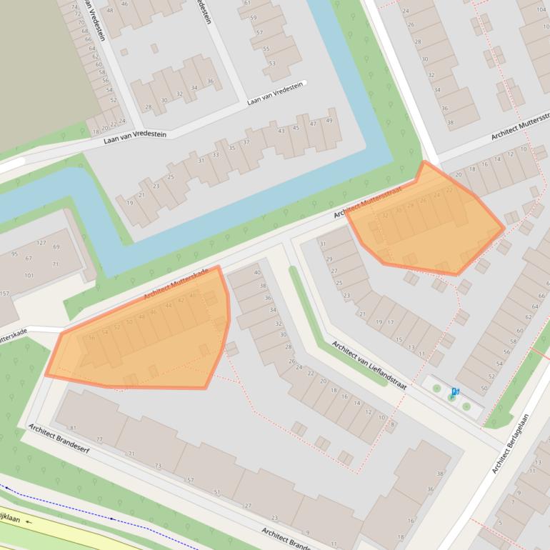 Kaart van postcodegebied 2552ZL.