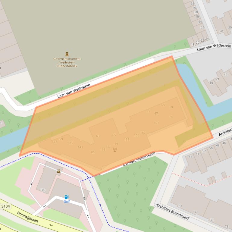 Kaart van postcodegebied 2552ZM.