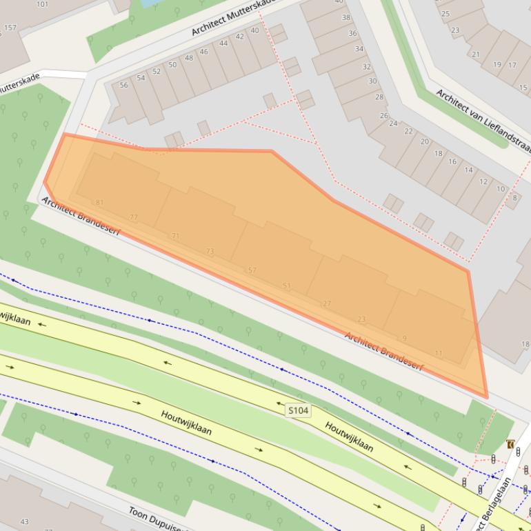 Kaart van postcodegebied 2552ZP.