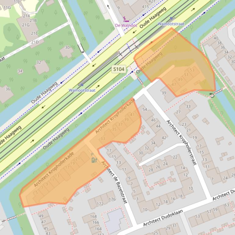 Kaart van postcodegebied 2552ZS.