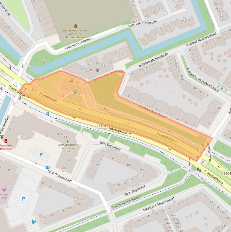 Kaart van postcodegebied 2552ZZ.