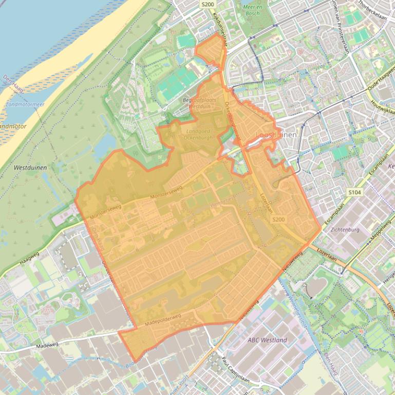 Kaart van postcodegebied 2553.