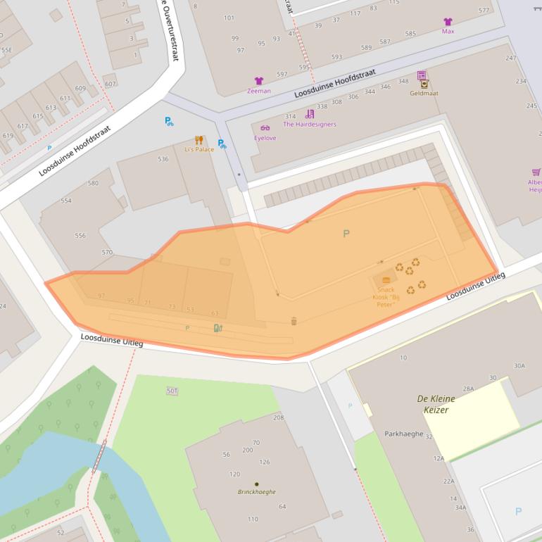 Kaart van postcodegebied 2553AX.