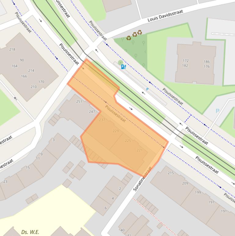 Kaart van postcodegebied 2553BH.