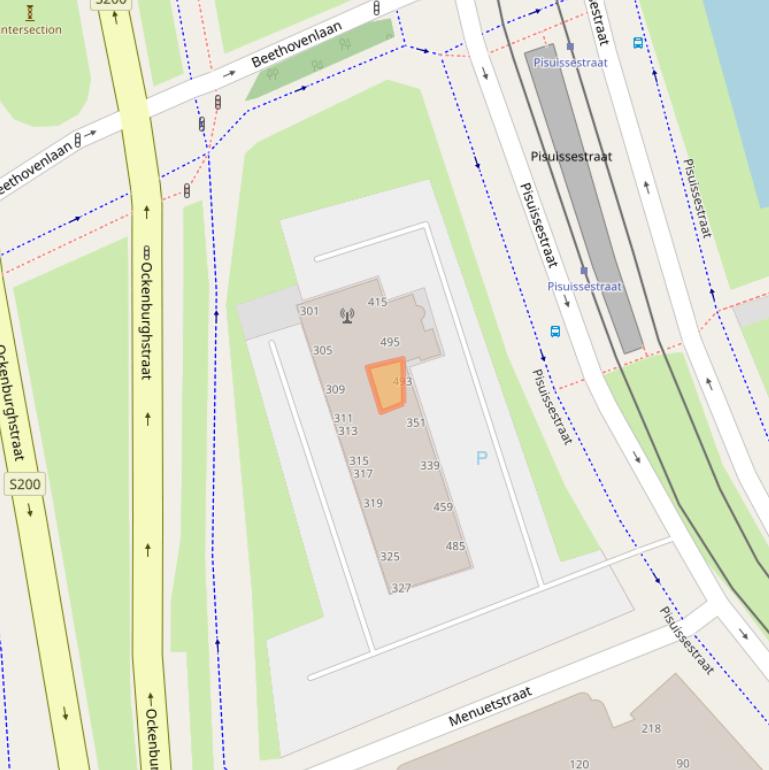 Kaart van postcodegebied 2553BN.