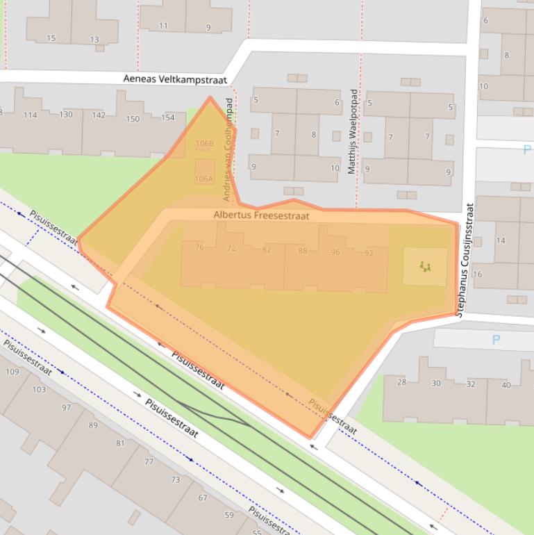 Kaart van postcodegebied 2553BT.