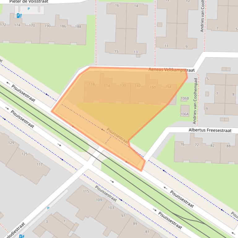 Kaart van postcodegebied 2553BV.