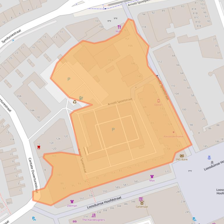 Kaart van postcodegebied 2553CM.