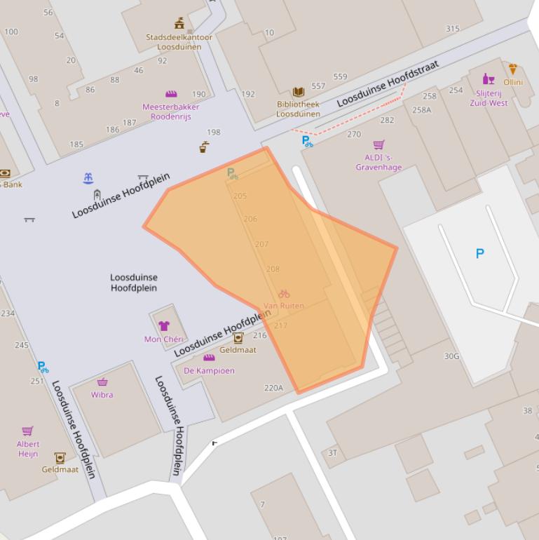 Kaart van postcodegebied 2553CP.