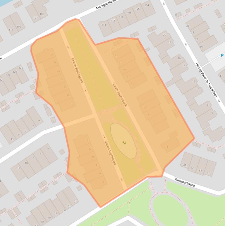 Kaart van postcodegebied 2553CW.