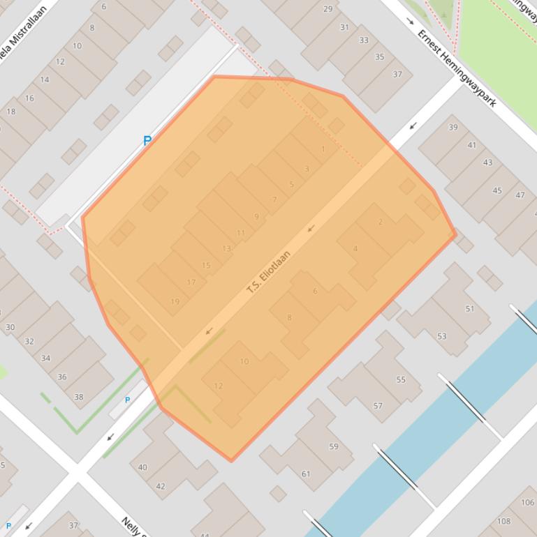 Kaart van postcodegebied 2553DG.