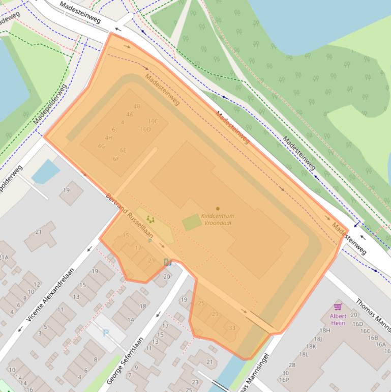 Kaart van postcodegebied 2553DP.