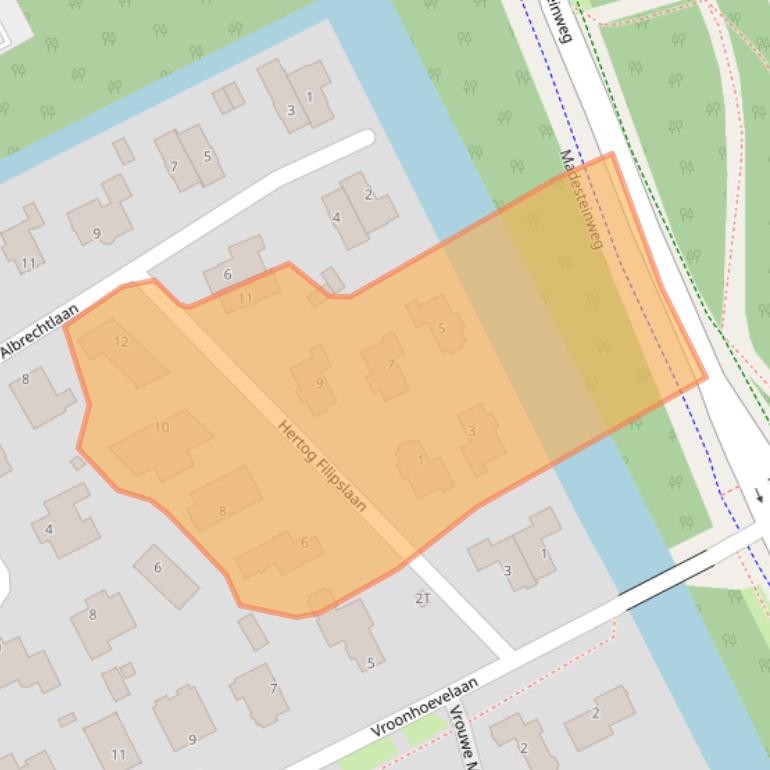 Kaart van postcodegebied 2553DZ.