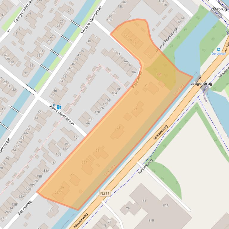 Kaart van postcodegebied 2553EA.