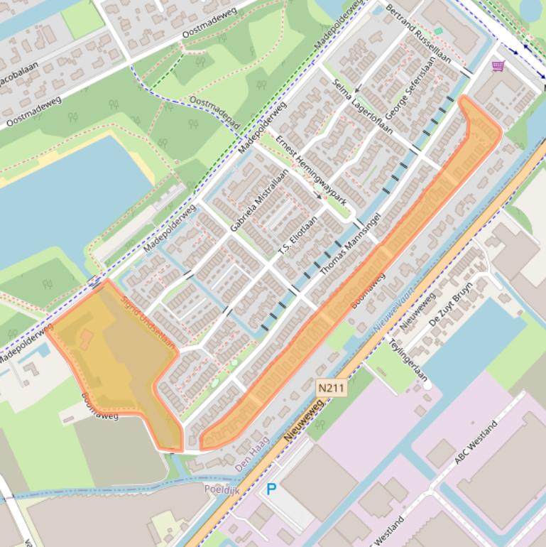 Kaart van postcodegebied 2553ED.