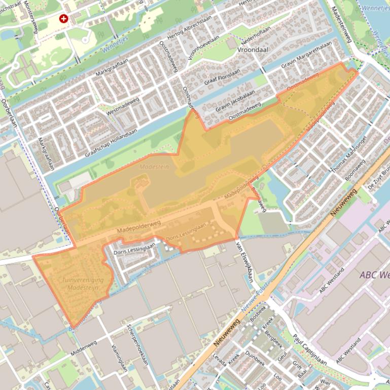 Kaart van postcodegebied 2553EG.