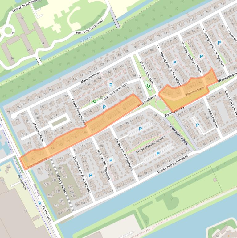 Kaart van postcodegebied 2553EK.