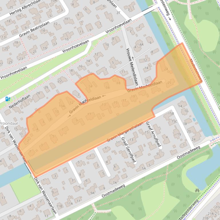 Kaart van postcodegebied 2553EV.