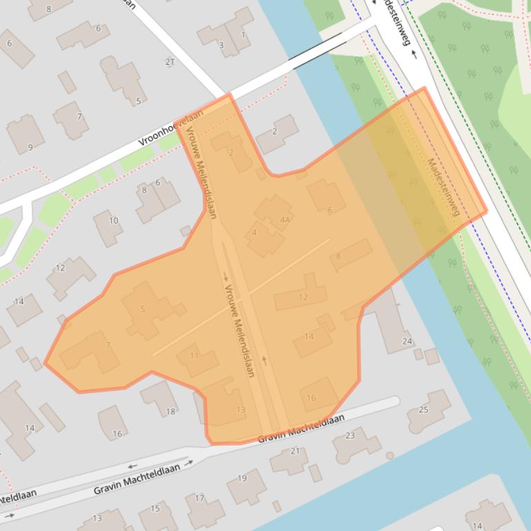 Kaart van postcodegebied 2553EX.