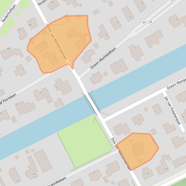 Kaart van postcodegebied 2553EZ.