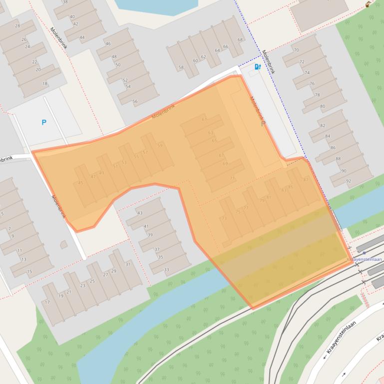 Kaart van postcodegebied 2553GM.