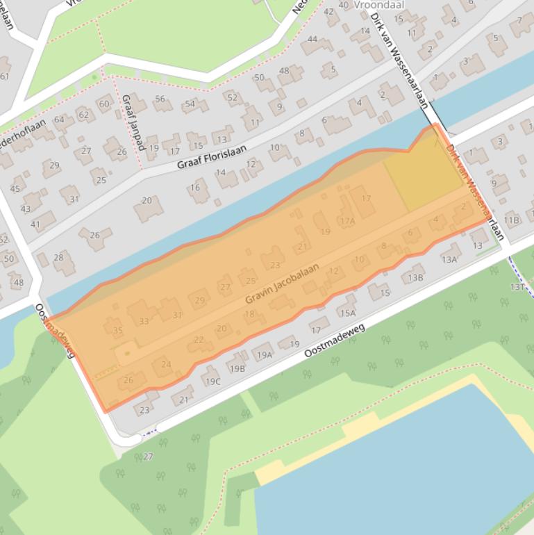 Kaart van postcodegebied 2553GX.