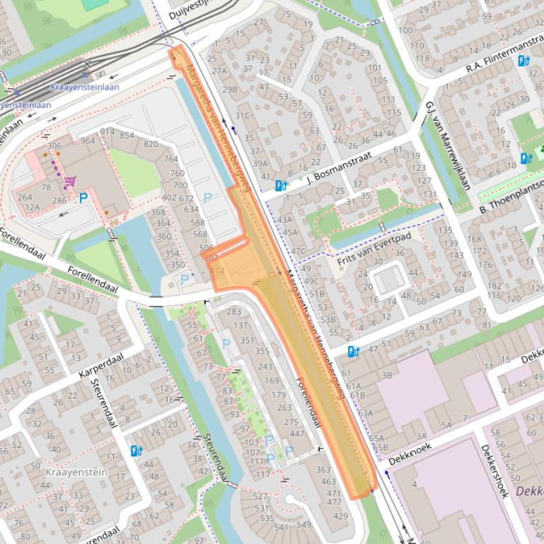 Kaart van postcodegebied 2553KA.