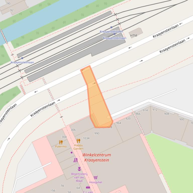 Kaart van postcodegebied 2553KW.