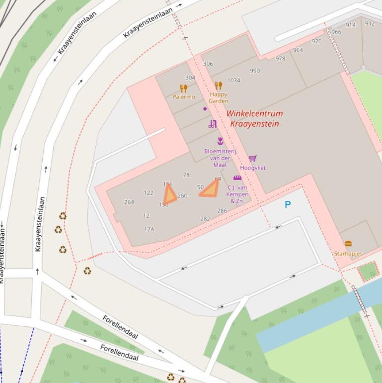 Kaart van postcodegebied 2553LD.