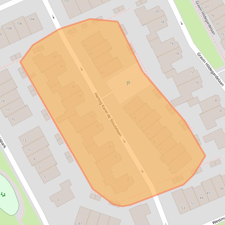 Kaart van postcodegebied 2553MG.