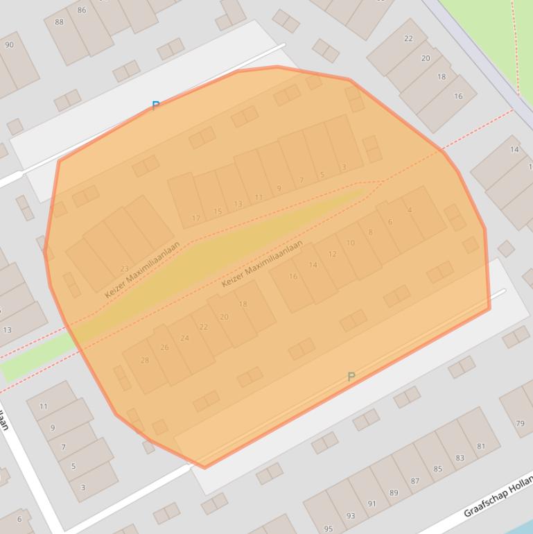 Kaart van postcodegebied 2553MM.