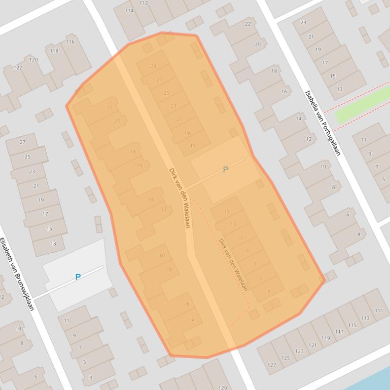 Kaart van postcodegebied 2553MN.