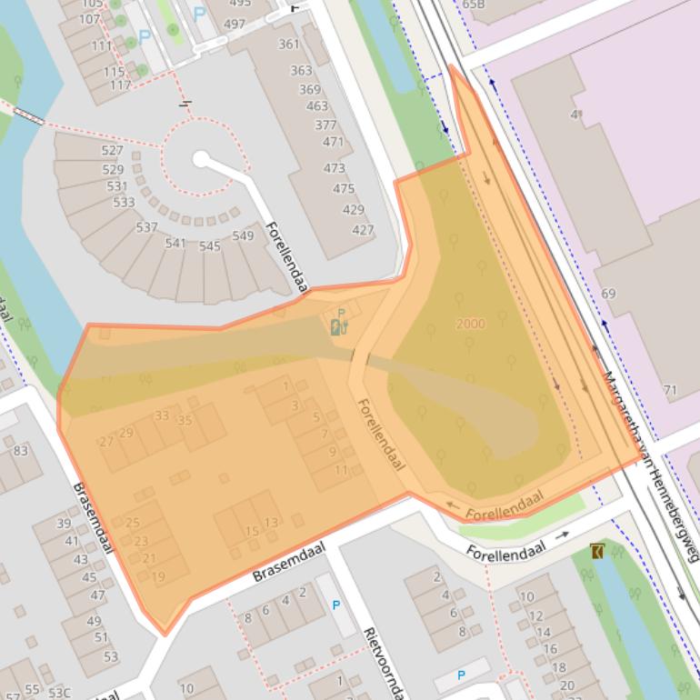 Kaart van postcodegebied 2553NA.