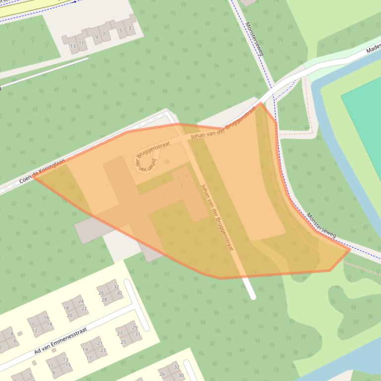 Kaart van postcodegebied 2553NZ.