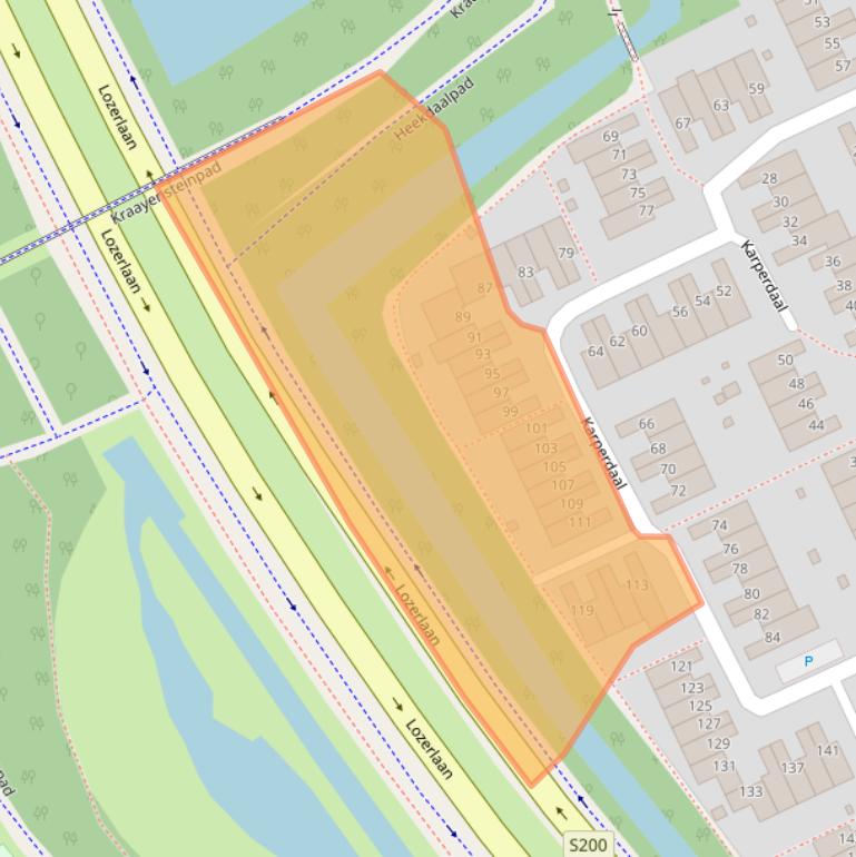 Kaart van postcodegebied 2553PC.