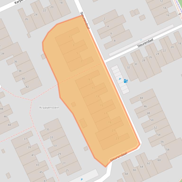 Kaart van postcodegebied 2553PL.