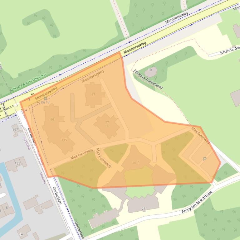 Kaart van postcodegebied 2553PR.