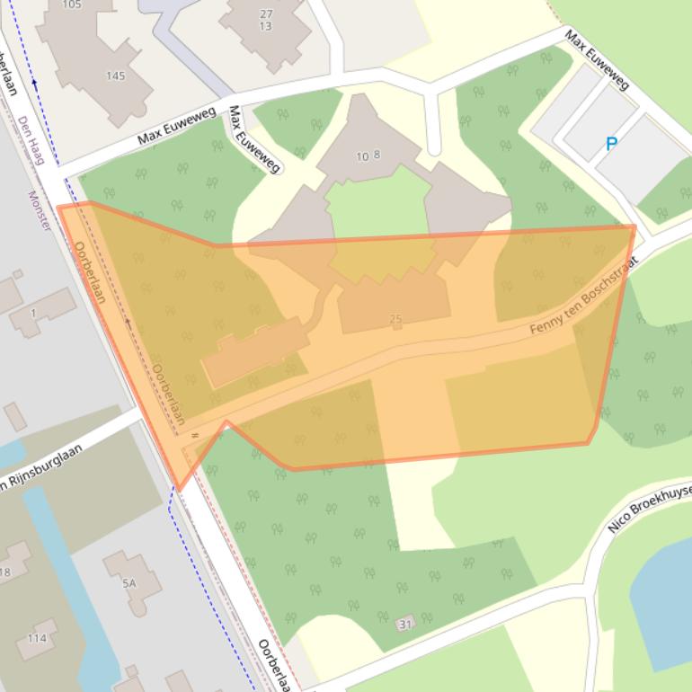 Kaart van postcodegebied 2553PT.