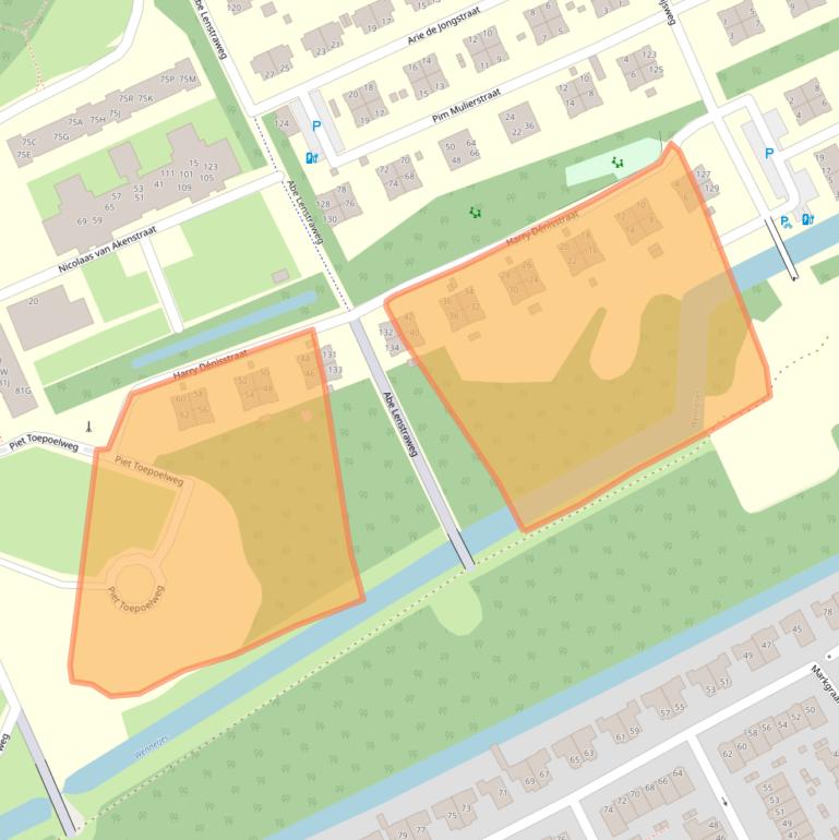 Kaart van postcodegebied 2553RC.