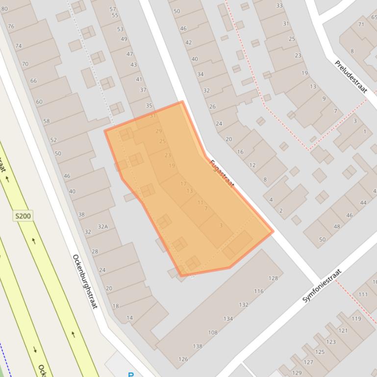 Kaart van postcodegebied 2553SL.