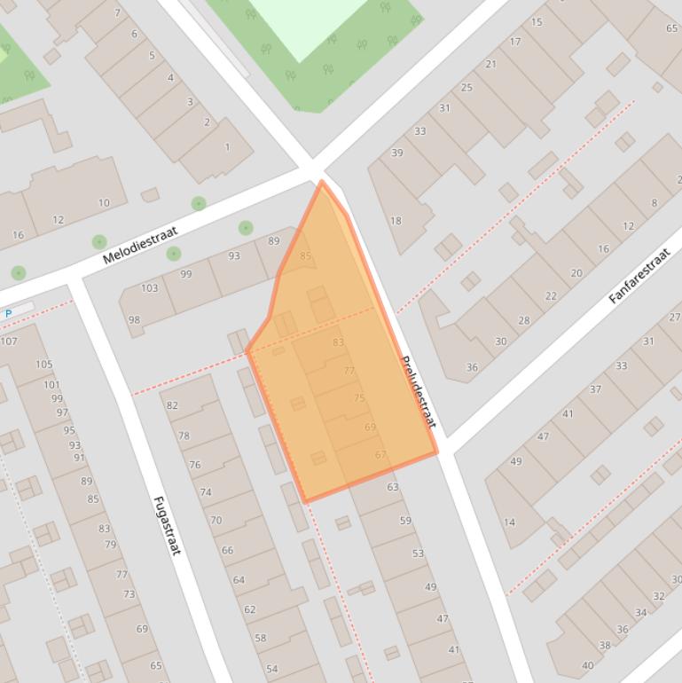 Kaart van postcodegebied 2553SX.