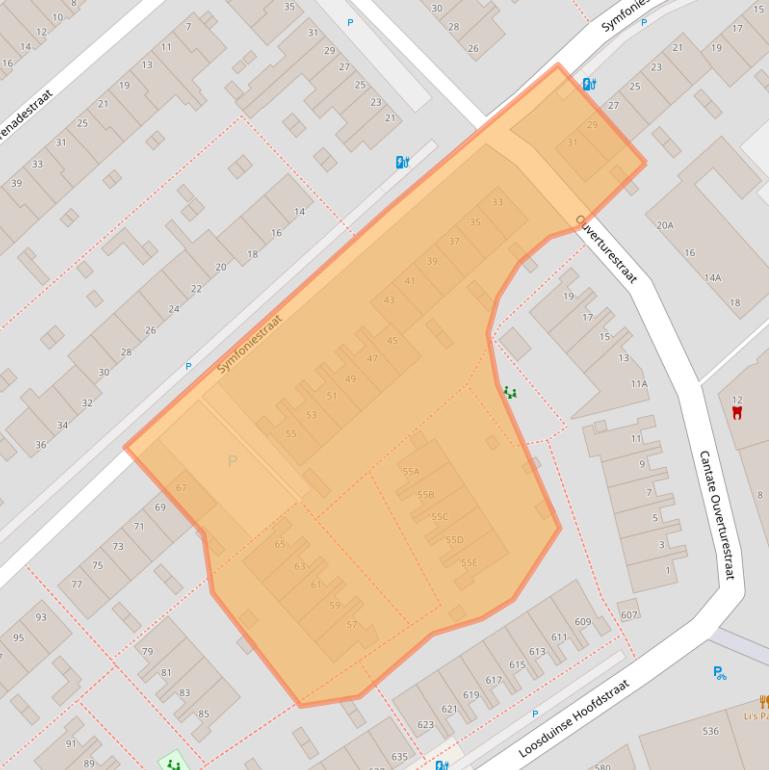 Kaart van postcodegebied 2553TB.