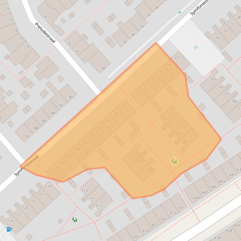 Kaart van postcodegebied 2553TC.