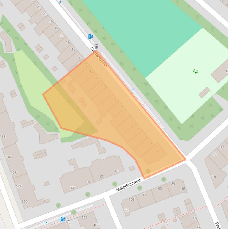 Kaart van postcodegebied 2553VB.